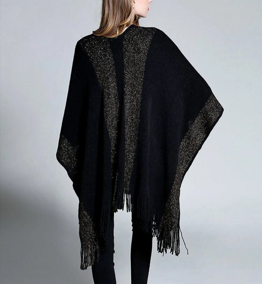 TLM Womens Poncho with Fringes