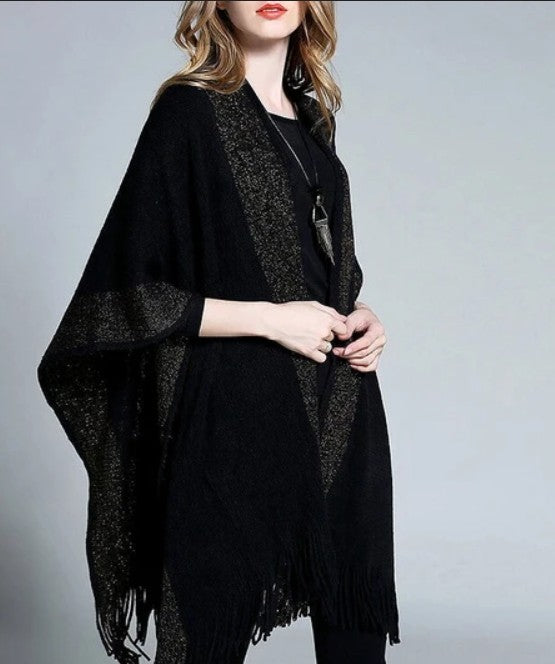 TLM Womens Poncho with Fringes